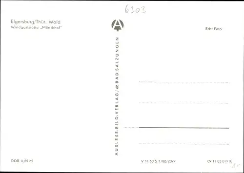 Ak Elgersburg in Thüringen, Waldgaststätte Mönchhof