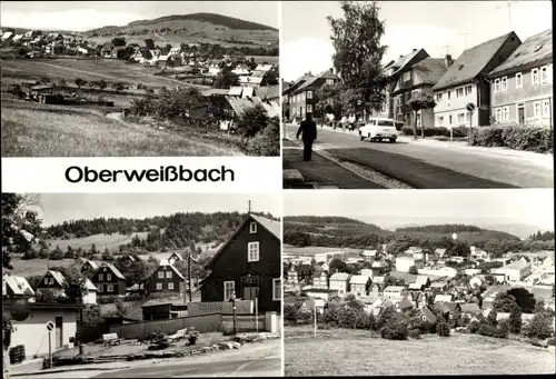 Ak Oberweissbach im Thüringer Wald, Sonneberger Straße, Blick zum Kirchberg, Ortsansicht