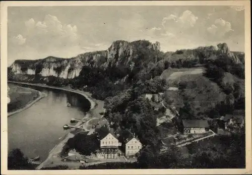 Ak Rathen an der Elbe Sächsische Schweiz, Bastei, Panorama