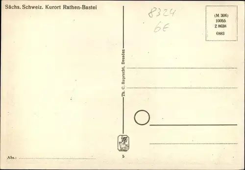 Ak Rathen an der Elbe Sächsische Schweiz, Bastei, Panorama