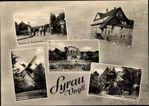 Ak Syrau Rosenbach im Vogtland, Eingang Drachenhöhle, Gasthof Tropfsteinhöhle, Gasthaus Drachenburg