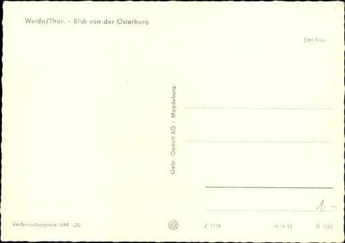 Ak Weida in Thüringen, Blick von der Osterburg