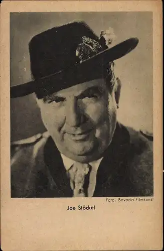 Ak Schauspieler Joe Stöckel, Portrait mit Hut