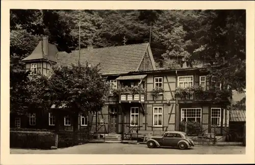 Ak Trusetal in Thüringen, Gasthaus Zum Trusentaler Wasserfall