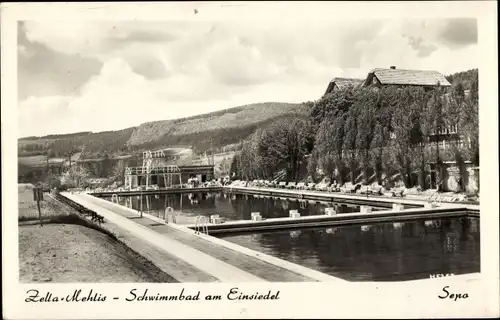 Ak Zella Mehlis im Thüringer Wald, Schwimmbad am Einsiedel