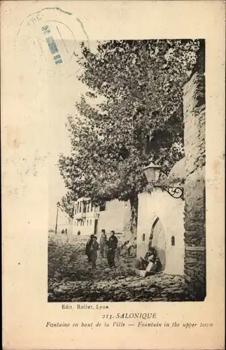 Ak Thessaloniki Saloniki Griechenland, Fontaine en haut de la Ville