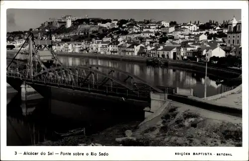 Ak Alcácer do Sal Portugal, Ponte sobre o Rio Sado