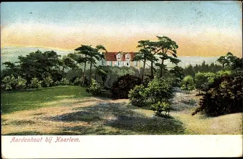 Ak Aerdenhout Nordholland Niederlande, Blick auf den Ort, Bäume, Villa