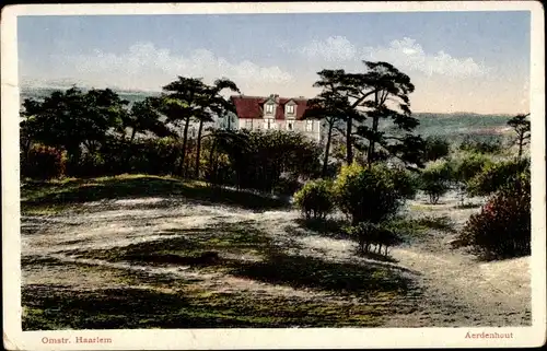 Ak Aerdenhout Nordholland Niederlande, Blick auf den Ort, Bäume, Villa