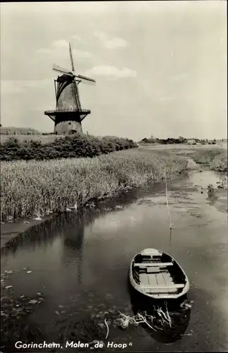 Ak Gorinchem Südholland Niederlande, Molen de Hoop, Ruderboot