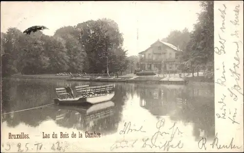 Ak Bruxelles Brüssel, Lac du Bois de la Cambre, Fährboot