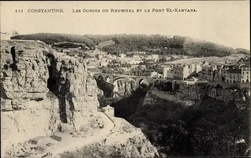Ak Constantine Algerien, Les Gorges du Rhummel et le Pont El Kantara