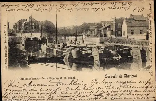 Ak Charleroi Wallonien Hennegau, L'Embranchement et du Canal