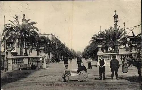 Ak Barcelona Katalonien Spanien, Paseo de Colon, Vista parcial