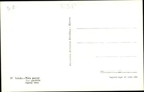 Ak Toledo Kastilien La Mancha Spanien, Vista parcial