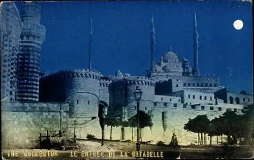 Mondschein Ak Cairo Kairo Ägypten, Entree de la Citadelle