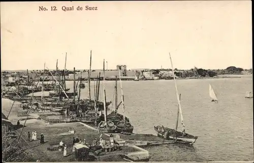 Ak Suez Ägypten, Quai