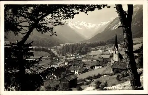 Ak Trins in Tirol, Gschnitztal, Durchblick zum Ort