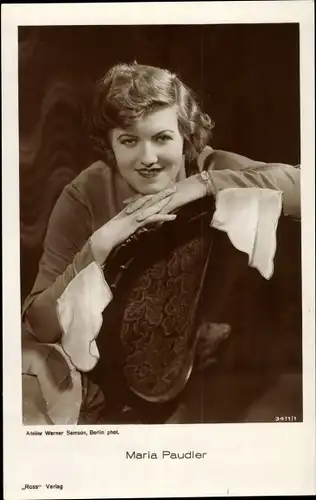 Ak Schauspielerin Maria Paudler, Portrait