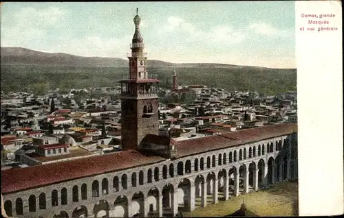 Ak Damas Damaskus Syrien, grande Mosquee et vue generale