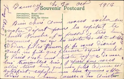 Ak Jerusalem Israel, Oelberg, Ölberg