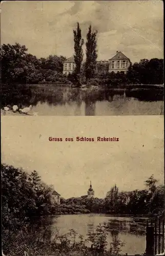 Ak Rokytnice u Přerova Roketnitz Region Olmütz, Schloss, Wasserpartie, Kirche