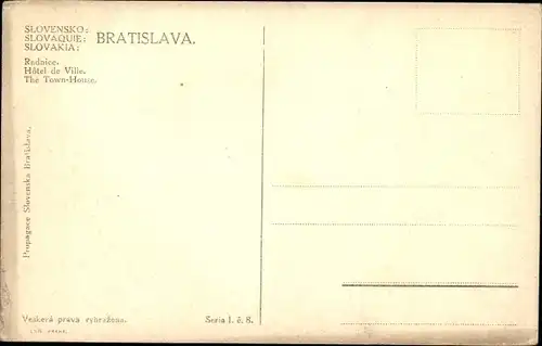 Ak Pressburg Bratislava Slowakei, Radnice, Rathaus