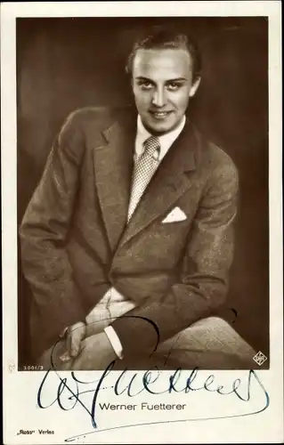 Ak Schauspieler Werner Fuetterer, Portrait, Autogramm, um 1930