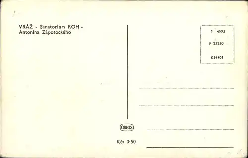 Ak Vráž Südböhmen, Sanatorium ROH, Antonina Zapotockeho