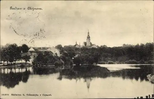 Ak Chýnov Chejnow Kinau Südböhmen, Blick auf die Stadt