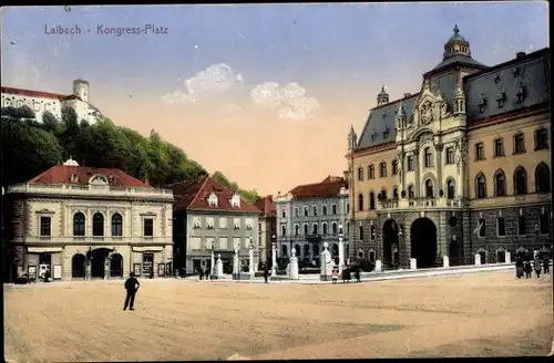 Ak Ljubljana Laibach Slowenien, Kongresni trg, Kongressplatz