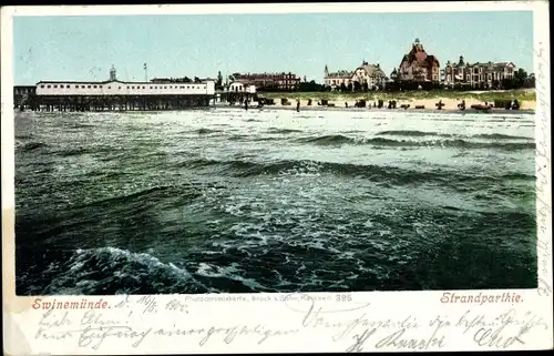 Ak Świnoujście Swinemünde Pommern, Strandpartie