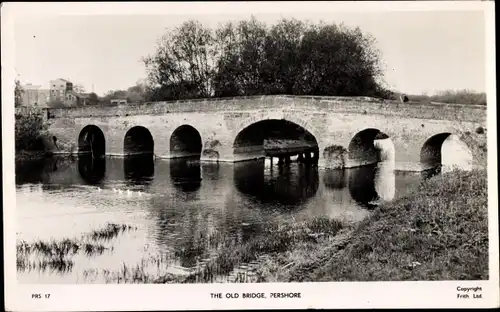 Ak Pershore Worcestershire England, The old Bridge