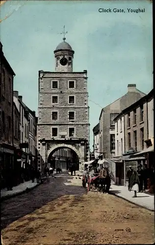 Ak Youghal County Cork Irland, Clock Gate