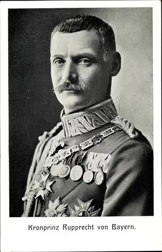 Ak Kronprinz Rupprecht von Bayern, Portrait, Uniform, Orden