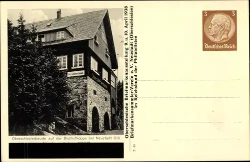 Ganzsachen Ak Prudnik Neustadt Oberschlesien, Oberschlesierbaude, Bischofskoppe, PP 122 C 83 / 06