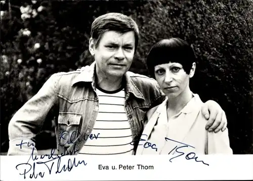 Ak Schauspieler Peter Thom, Synchronsprecher von Johnny Cash, Eva Thom, Autogramme