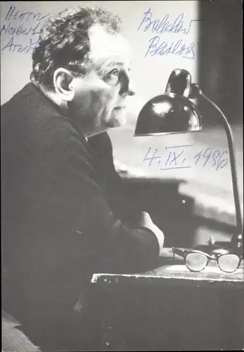 Ak Boleslaw Barlog, Theaterregisseur und Intendant, Portrait, Schillertheater Berlin, Autogramm