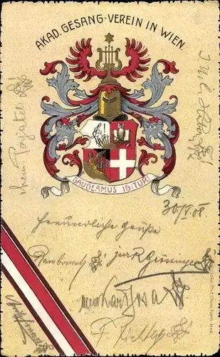 Präge Studentika Ak Wien, Akademischer Gesang Verein, Gaudeamus Igitur