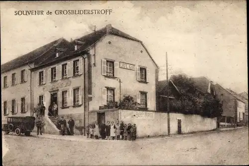 Ak Grosbliederstroff Lothringen Moselle, Café Restaurant Gustave Bar