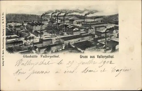 Ak Vallérysthal Lothringen Moselle, Glashütte