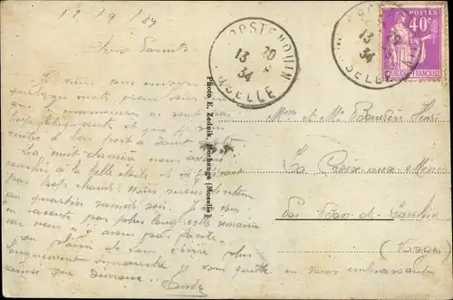 Ak Erstroff Lothringen Moselle, Café