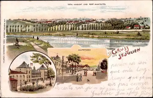 Litho St Julien Lothringen Moselle, Hauptstraße, Gesamtansicht, Fort Manteuffel