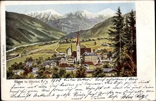 Litho Fügen im Zillertal Tirol, Totalansicht