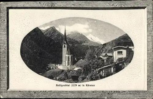 Präge Passepartout Ak Heiligenblut am Großglockner Kärnten, Ortsansicht, Kirche