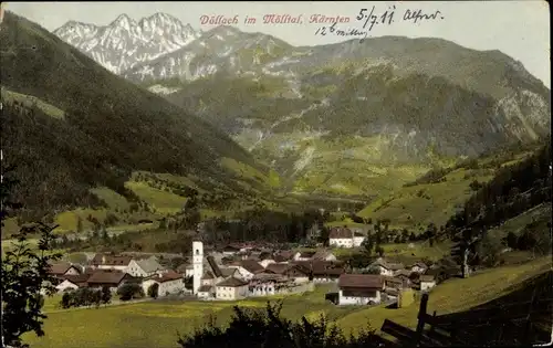 Ak Döllach Mölltal Großkirchheim Kärnten, Panorama, Ort im Tal