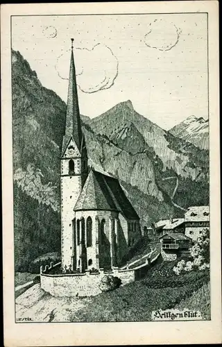 Künstler Ak Seidl, U., Heiligenblut am Großglockner in Kärnten, Kirche