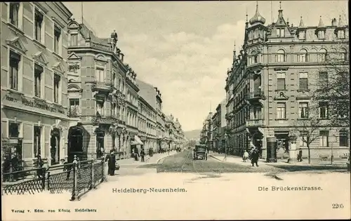 Ak Neuenheim Heidelberg am Neckar, Brückenstraße
