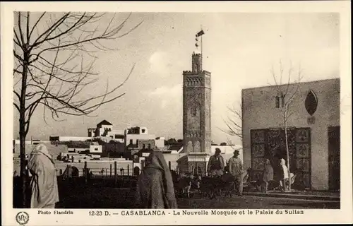 Ak Casablanca Marokko, La Nouvelle Mosquee et le Palais du Sultan