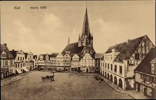 Ak Kiel Schleswig Holstein, Markt 1860